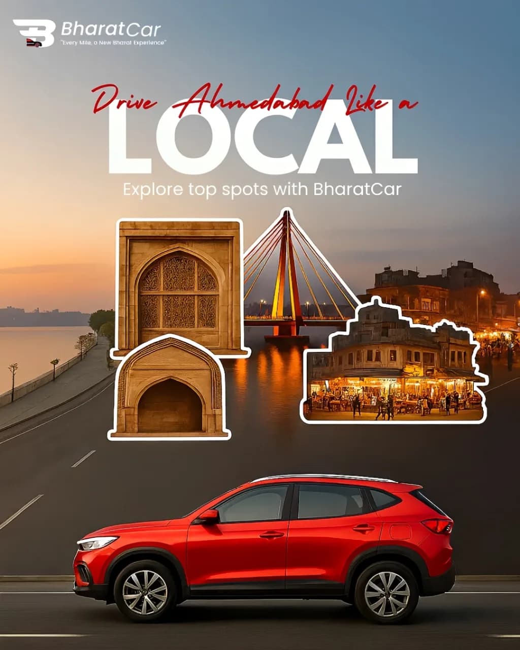 Drive Ahmedabad like a local with Bharat Car self-drive rental