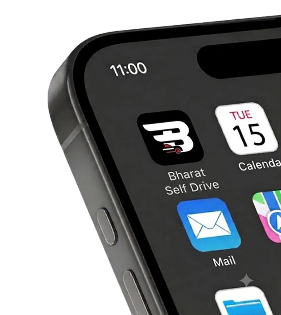 Bharat Cars mobile app home screen