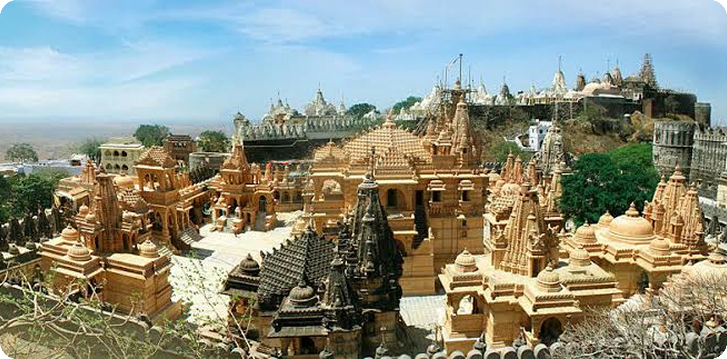 Palitana Jain Temples situated on Shatrunjaya Hill in Gujarat, Indi