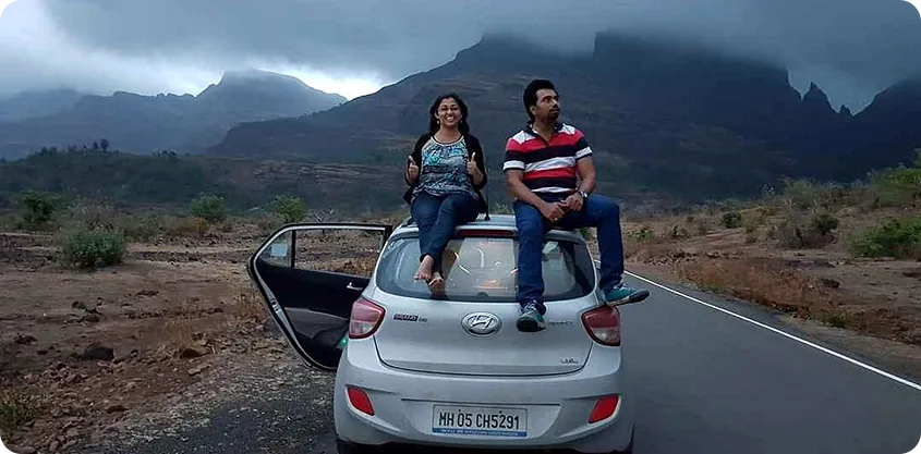 Siblings on a self-drive road trip through the mountains