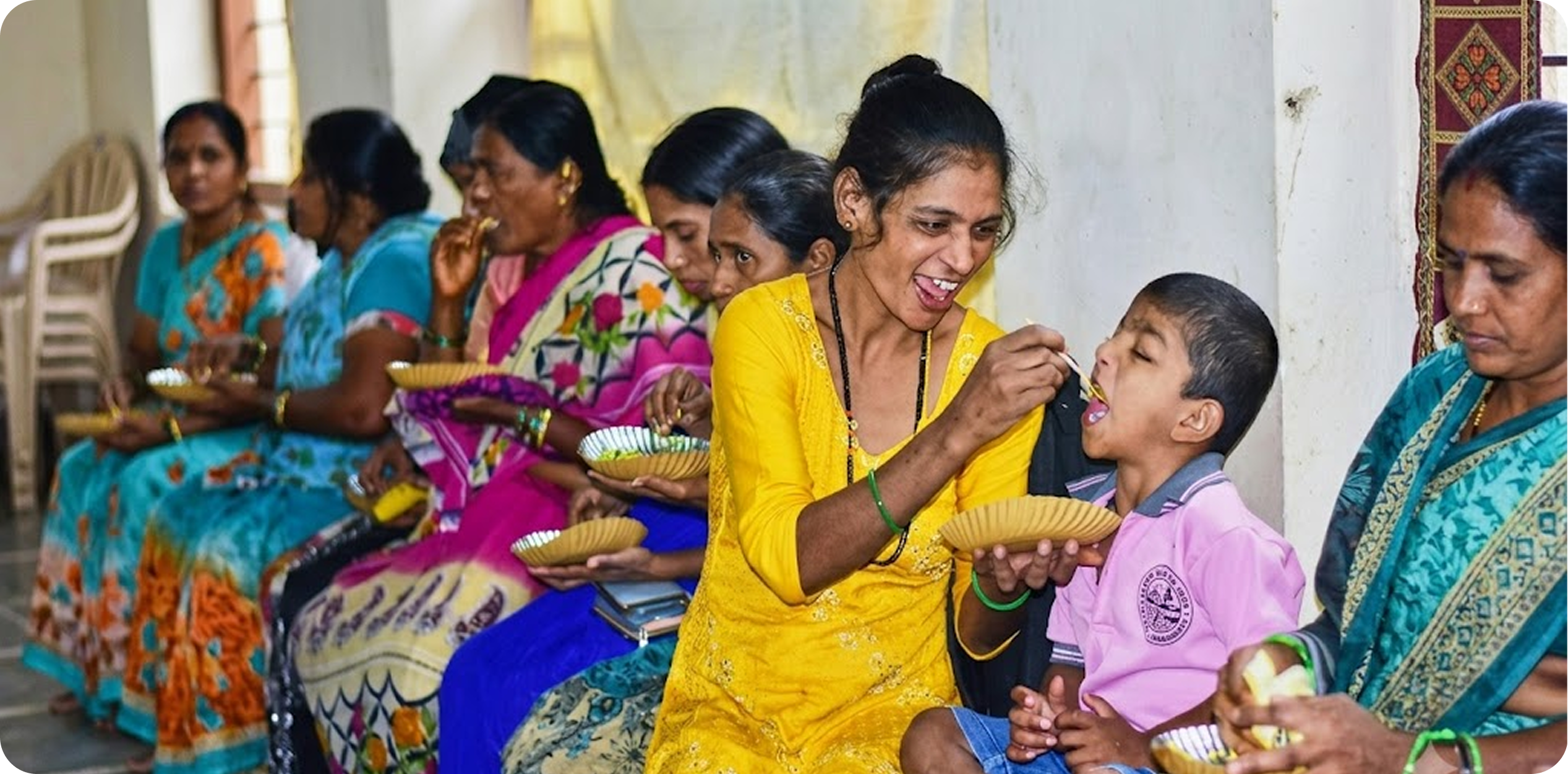 Feeding poor during festival